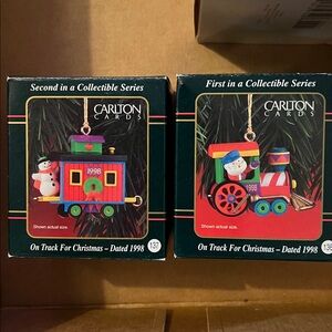1998 Carlton Cards On Track For Christmas Christmas heirloom Ornament NEW